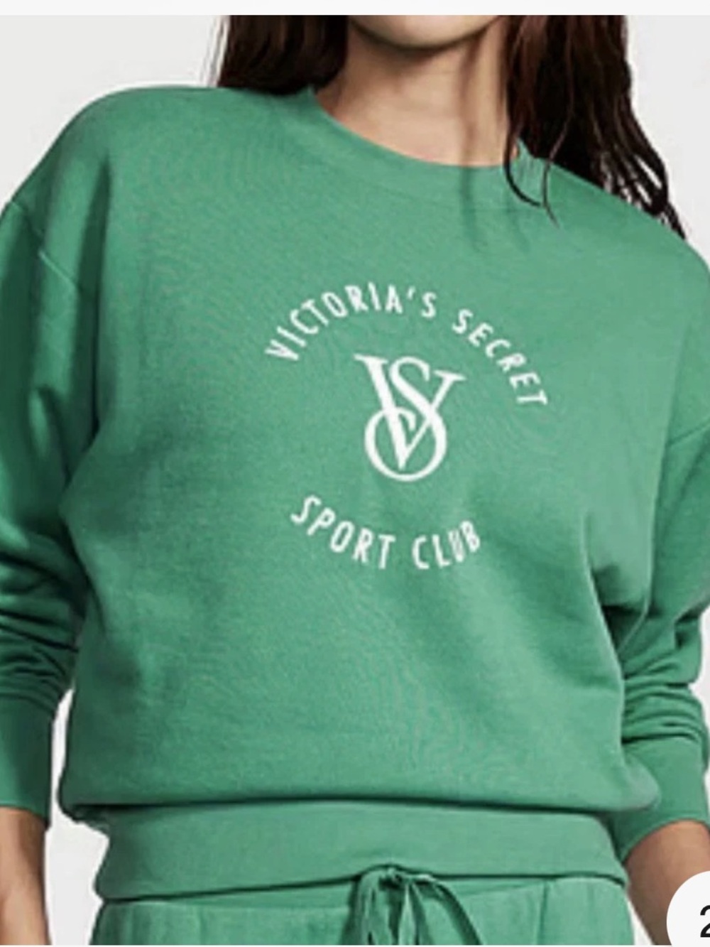 Victoria's Secret Green Sport Club Crew Sweatshirt
